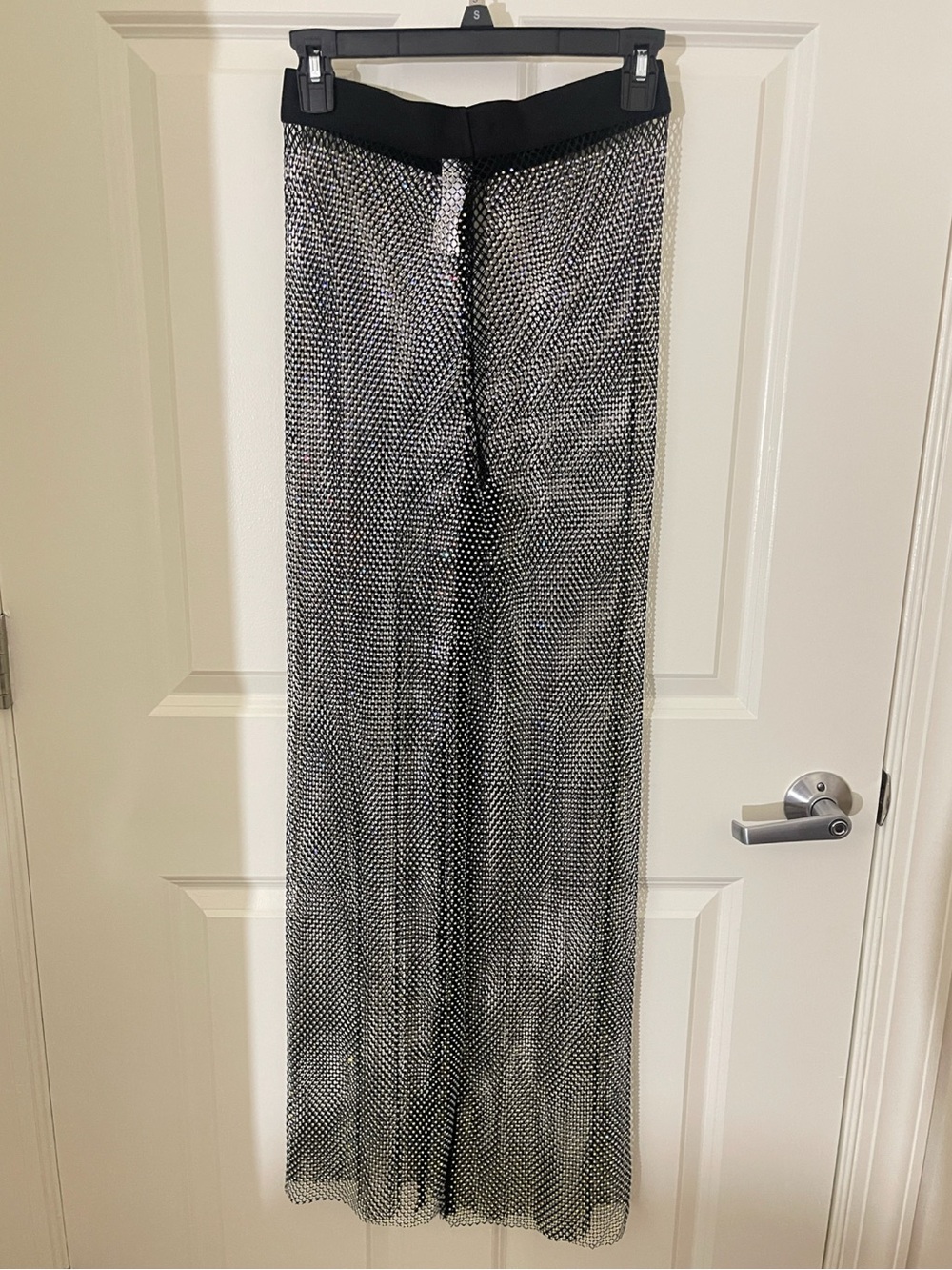 Forever 21 RHINESTONE NETTED WIDE-LEG PANTS